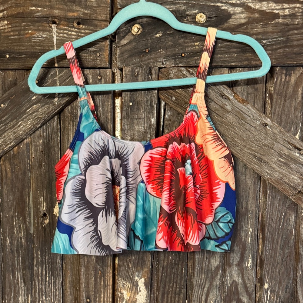 Tropical Floral Bikini Top